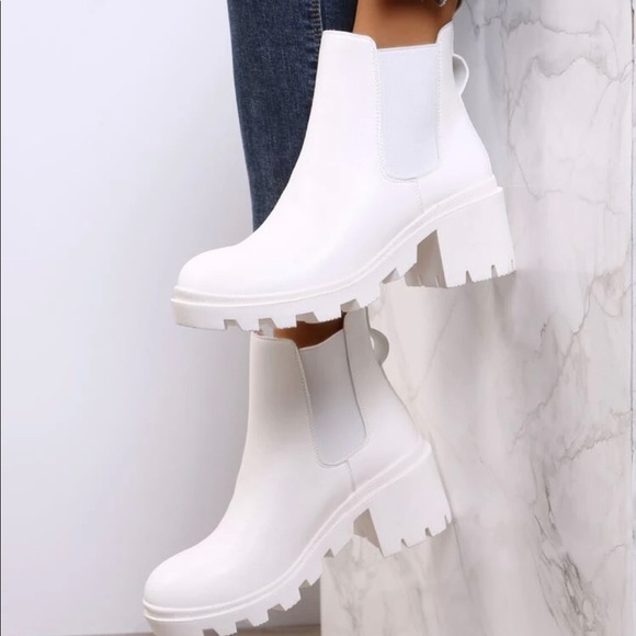 White Chelsea Ankle Boot - Picture 2 of 5